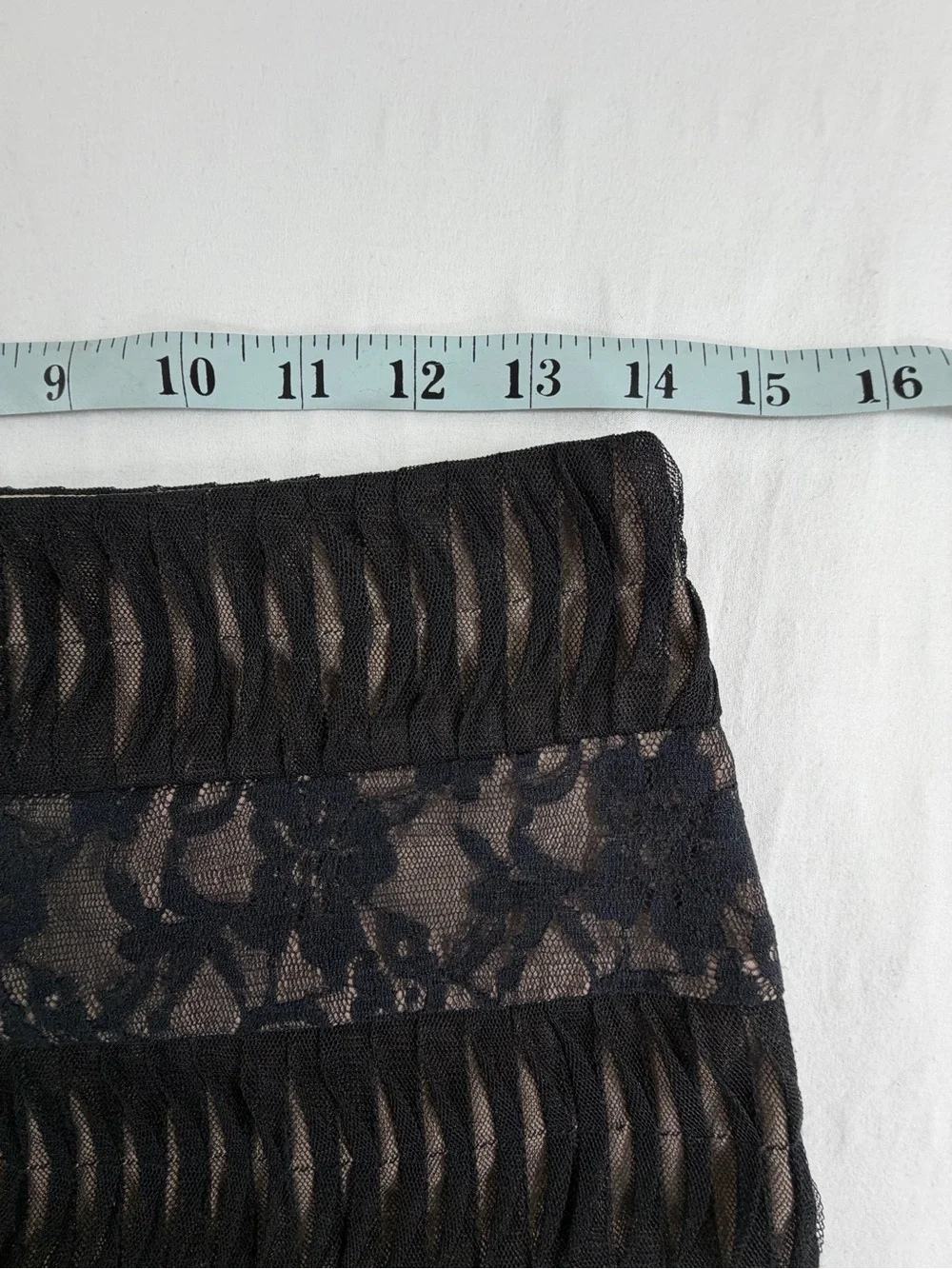 Etiquette Black Lace Feather Trim Mini Skirt Size 1 Y2K